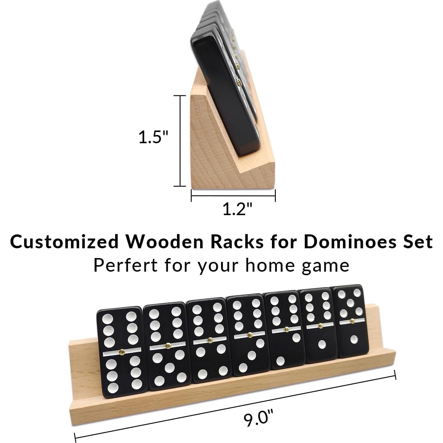 Juego de Dominó Doble 6 Uvcany con 4 Soportes de Madera