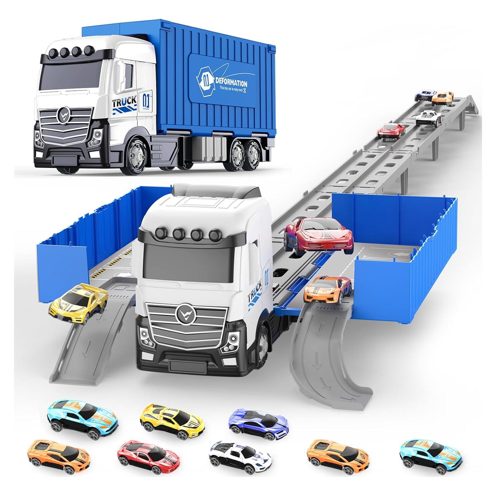 Camión Transformable Sunxiaoyoung con Pista de 158 cm y 8 Coches