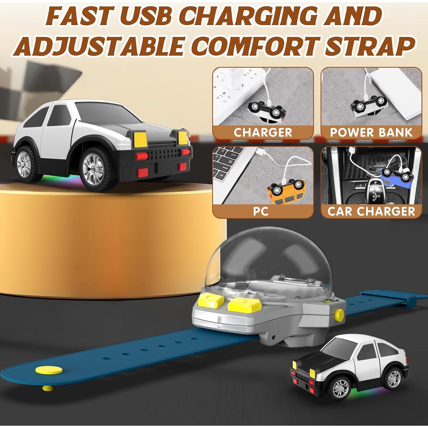 Coche de Control Remoto Ruxrcni Mini 2.4GHz con Luces LED
