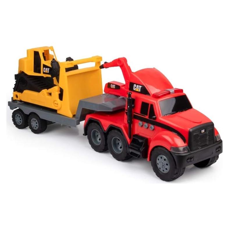 Camión Semirremolque CAT con Bulldozer y Sonidos 63.5 cm