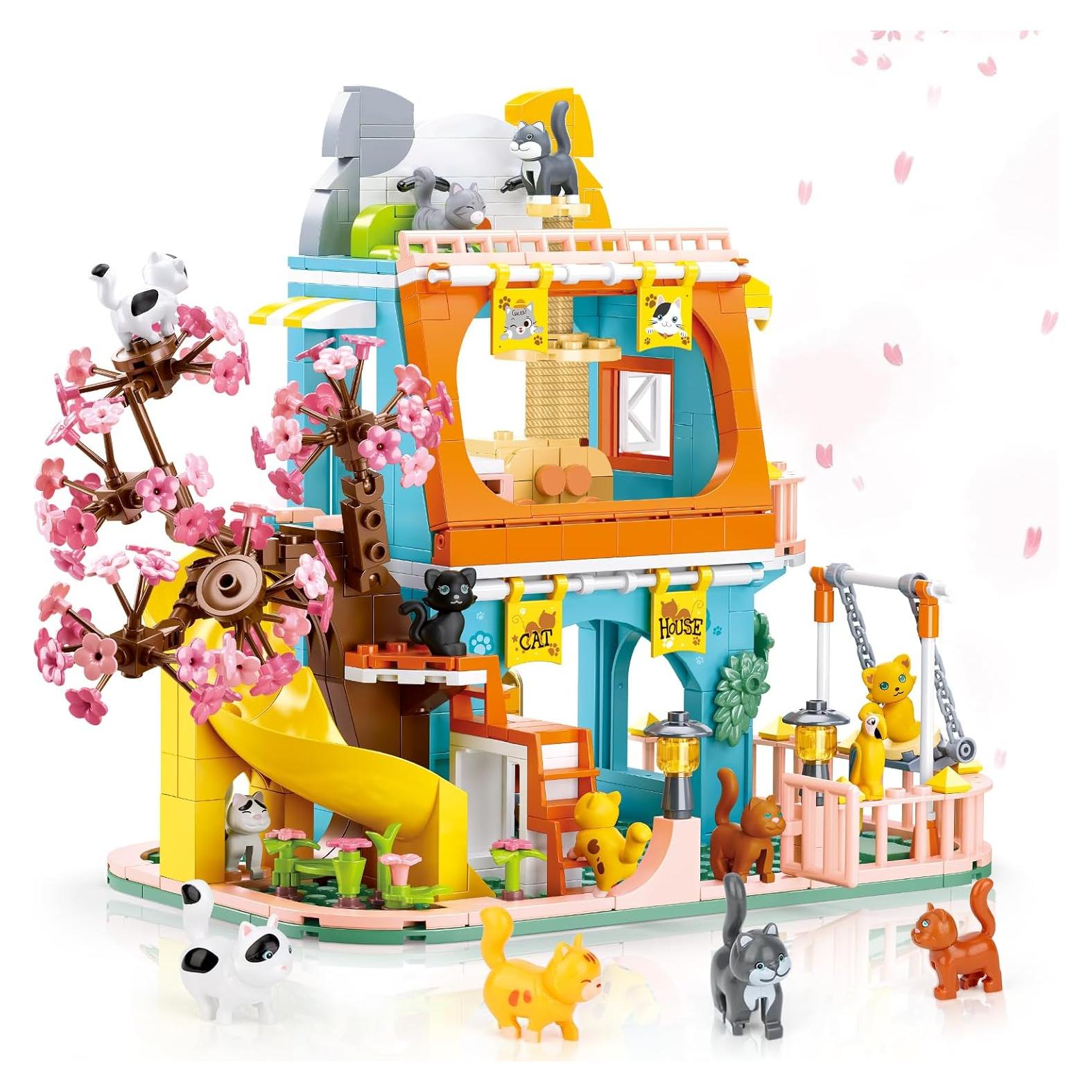 Conjunto de Construcción Casa de Gato QLT 521 PCS para Niñas 6-12 Años