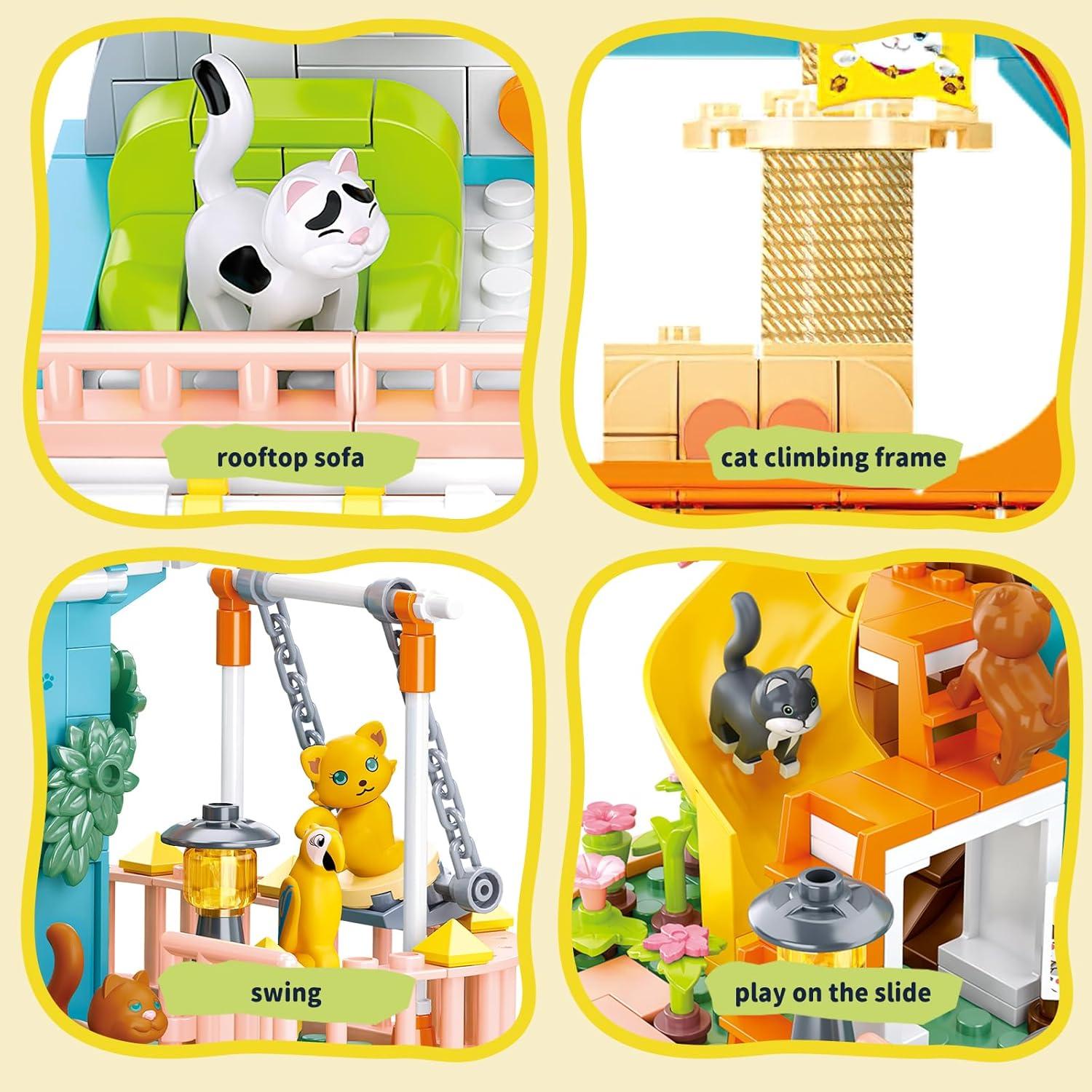 Conjunto de Construcción Casa de Gato QLT 521 PCS para Niñas 6-12 Años