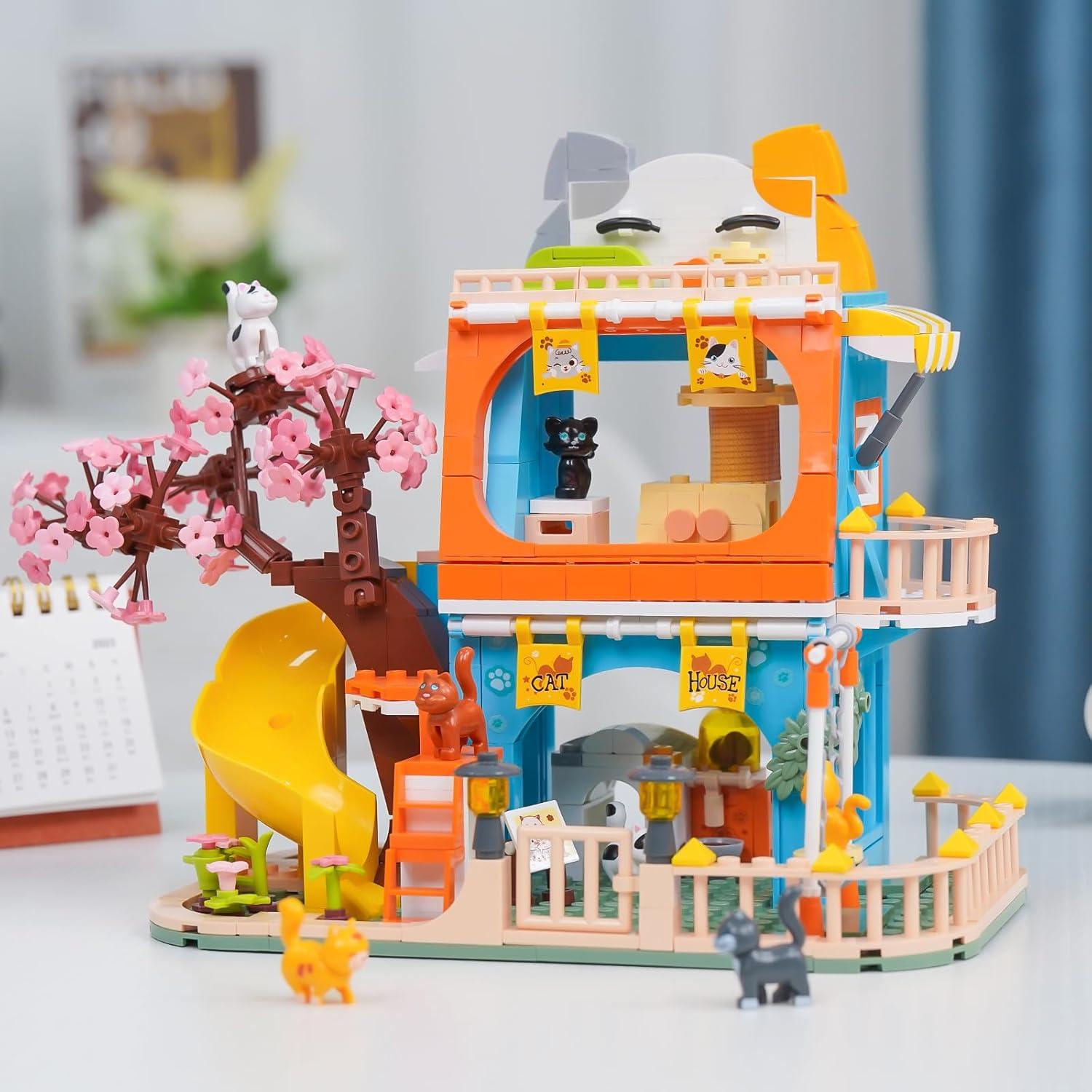 Conjunto de Construcción Casa de Gato QLT 521 PCS para Niñas 6-12 Años