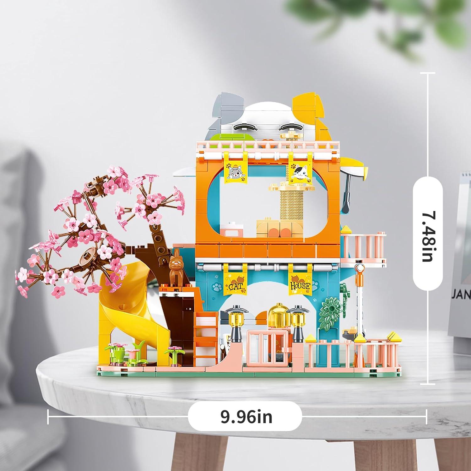 Conjunto de Construcción Casa de Gato QLT 521 PCS para Niñas 6-12 Años