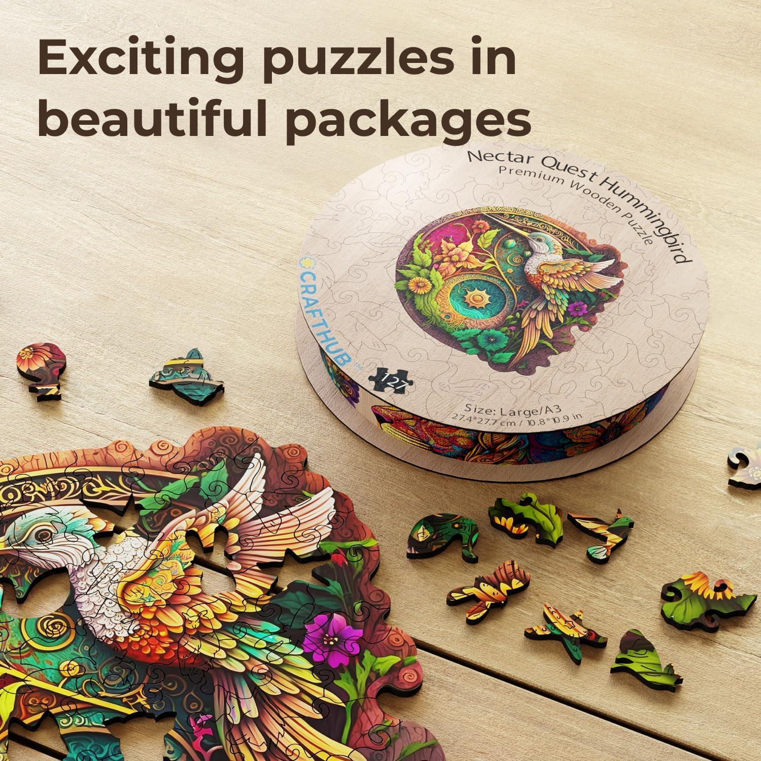 Rompecabezas de Madera A3 Colibrí 127 Piezas - Yiwu Cu Jia