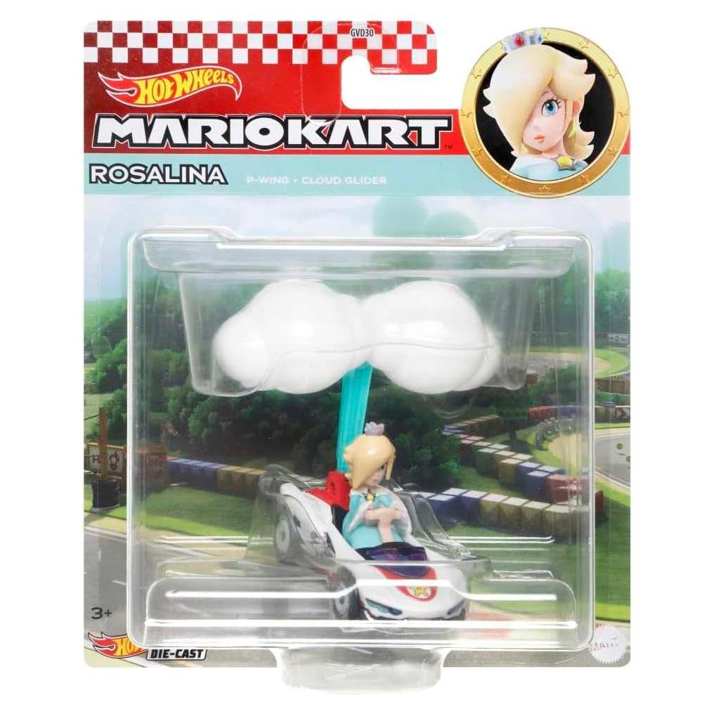 Hot Wheels Mario Kart Rosalina P-Wing con Cloud Glider