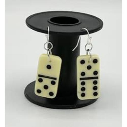 Pendientes Mini Dominó Dork Negro Cuadrado Funky