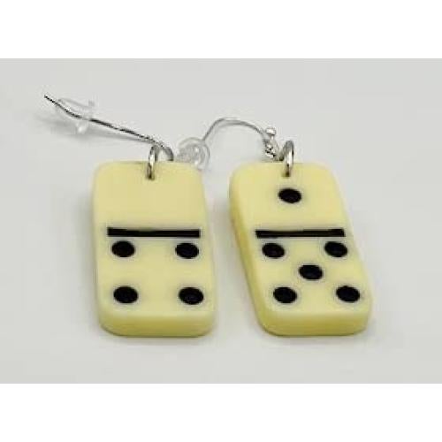 Pendientes Mini Dominó Dork Negro Cuadrado Funky
