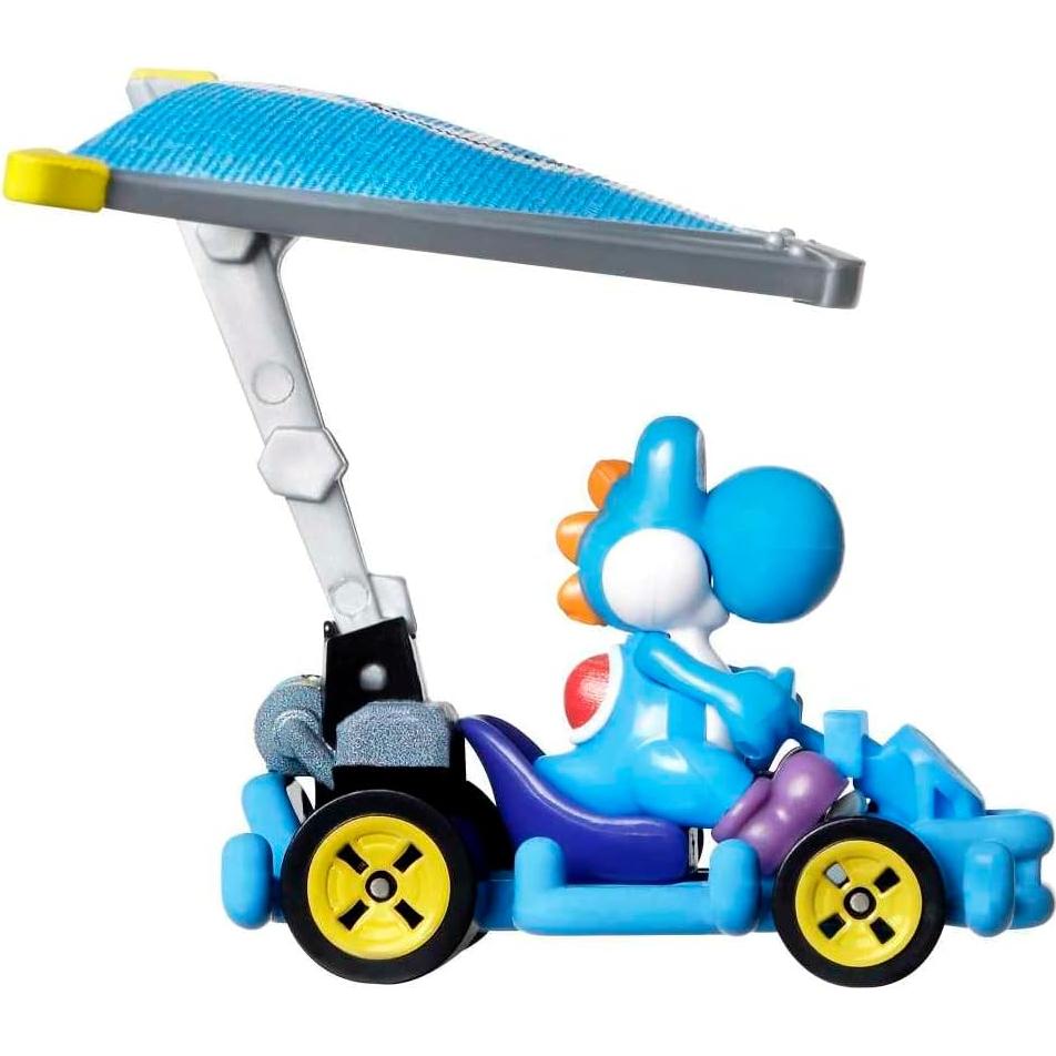 Hot Wheels Mario Kart Yoshi Azul Claro 1:64 Die-cast con Planeador