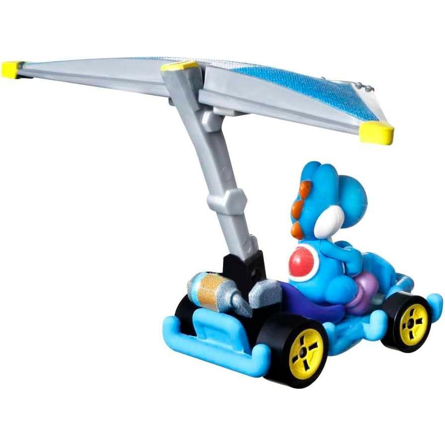 Hot Wheels Mario Kart Yoshi Azul Claro 1:64 Die-cast con Planeador