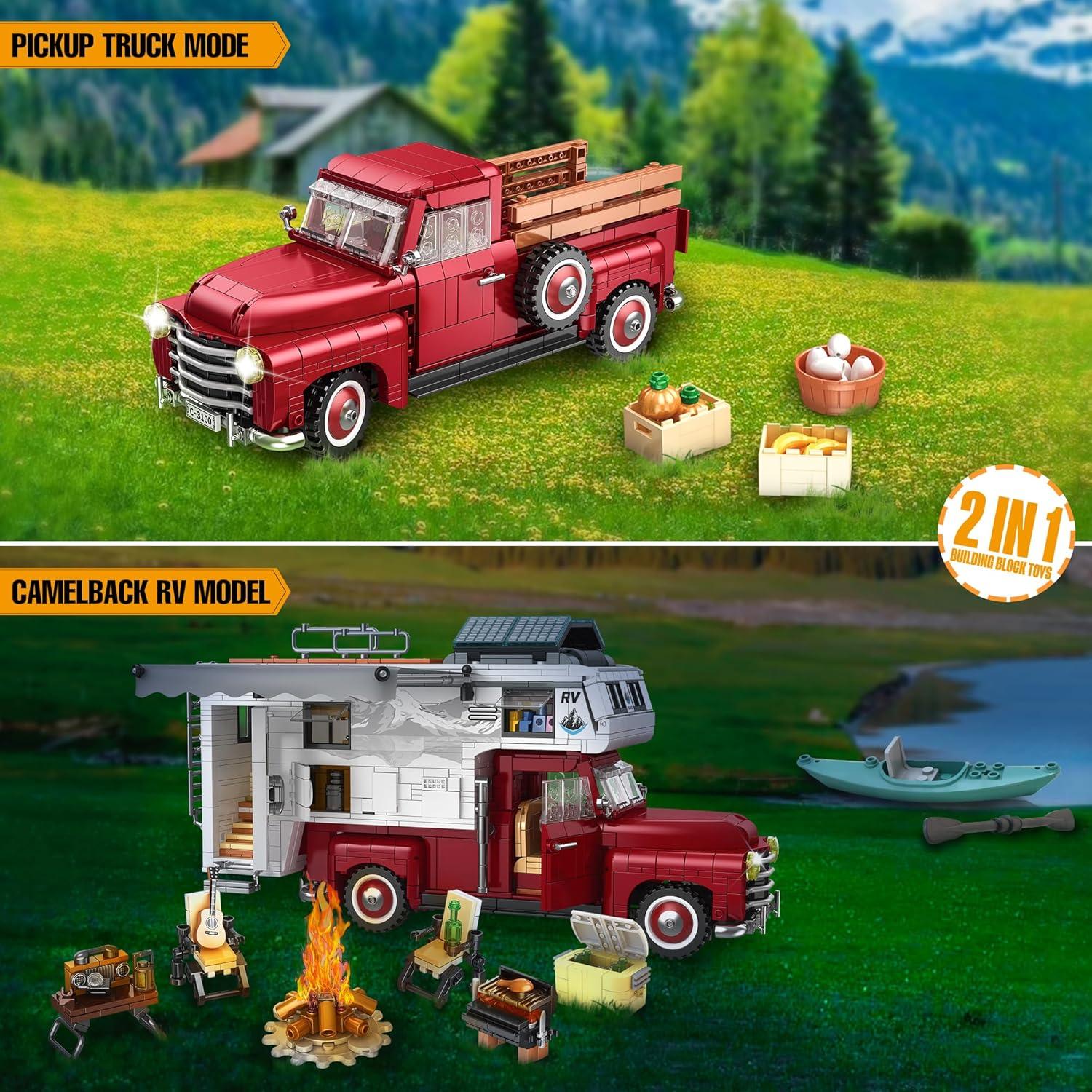 Set de Bloques de Construcción Camper Van 2-en-1 FliCineCrt 2188pcs