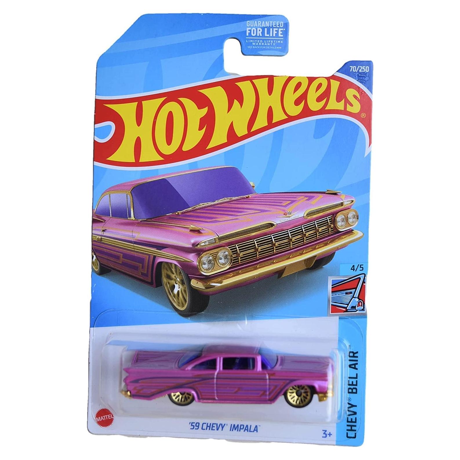 Hot Wheels 59 Chevy Impala Rosa 1:64 Mattel