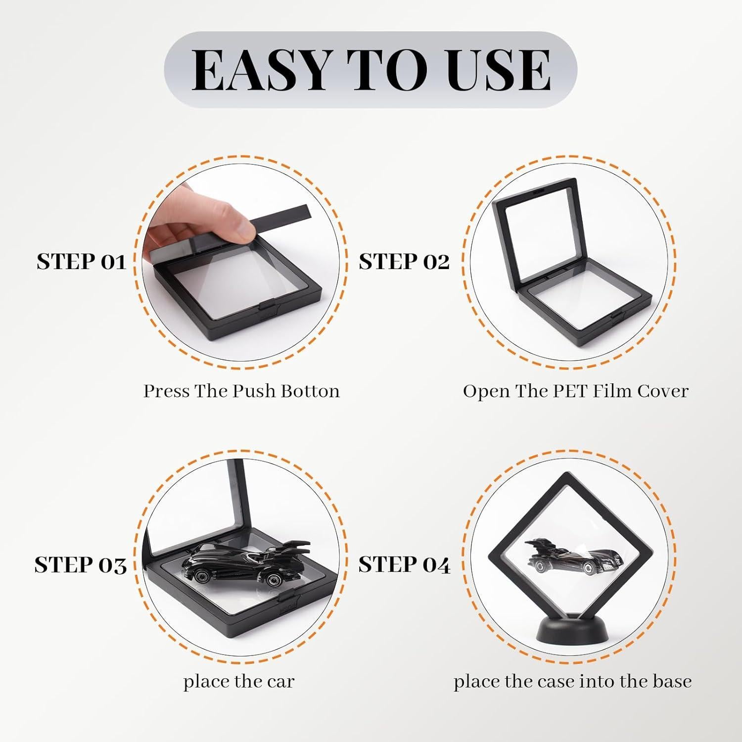 Estuche de exhibición 3D Hot Wheels Galumo 1:64 con base antideslizante