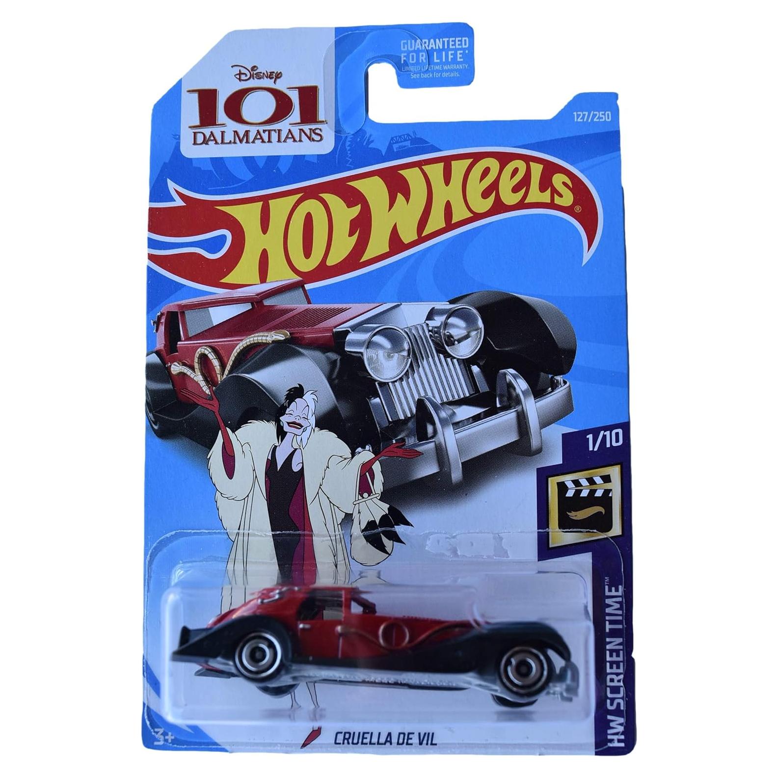 Hot Wheels Cruella De Vil 1:64 Mattel - Auto de Metal Rojo
