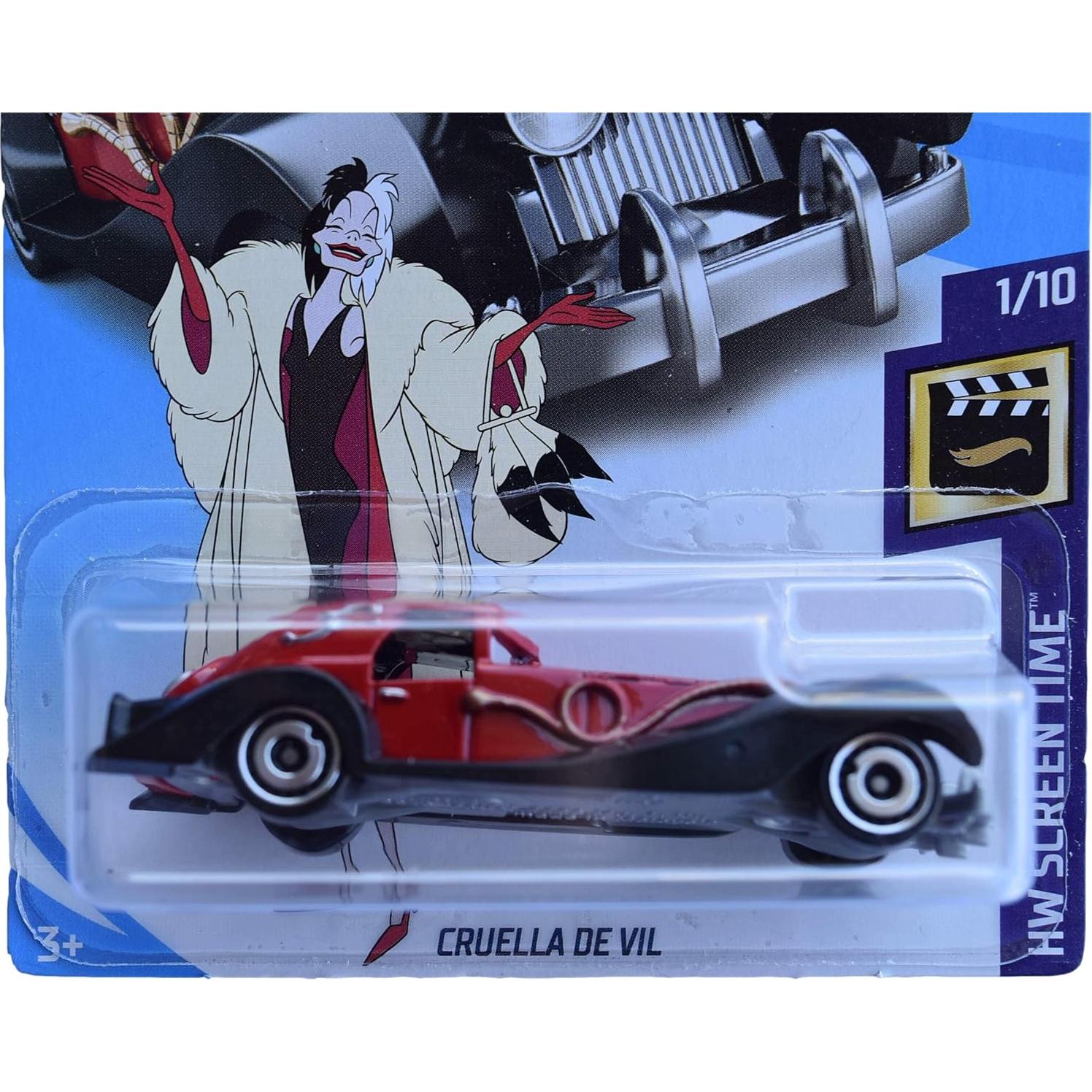 Hot Wheels Cruella De Vil 1:64 Mattel - Auto de Metal Rojo