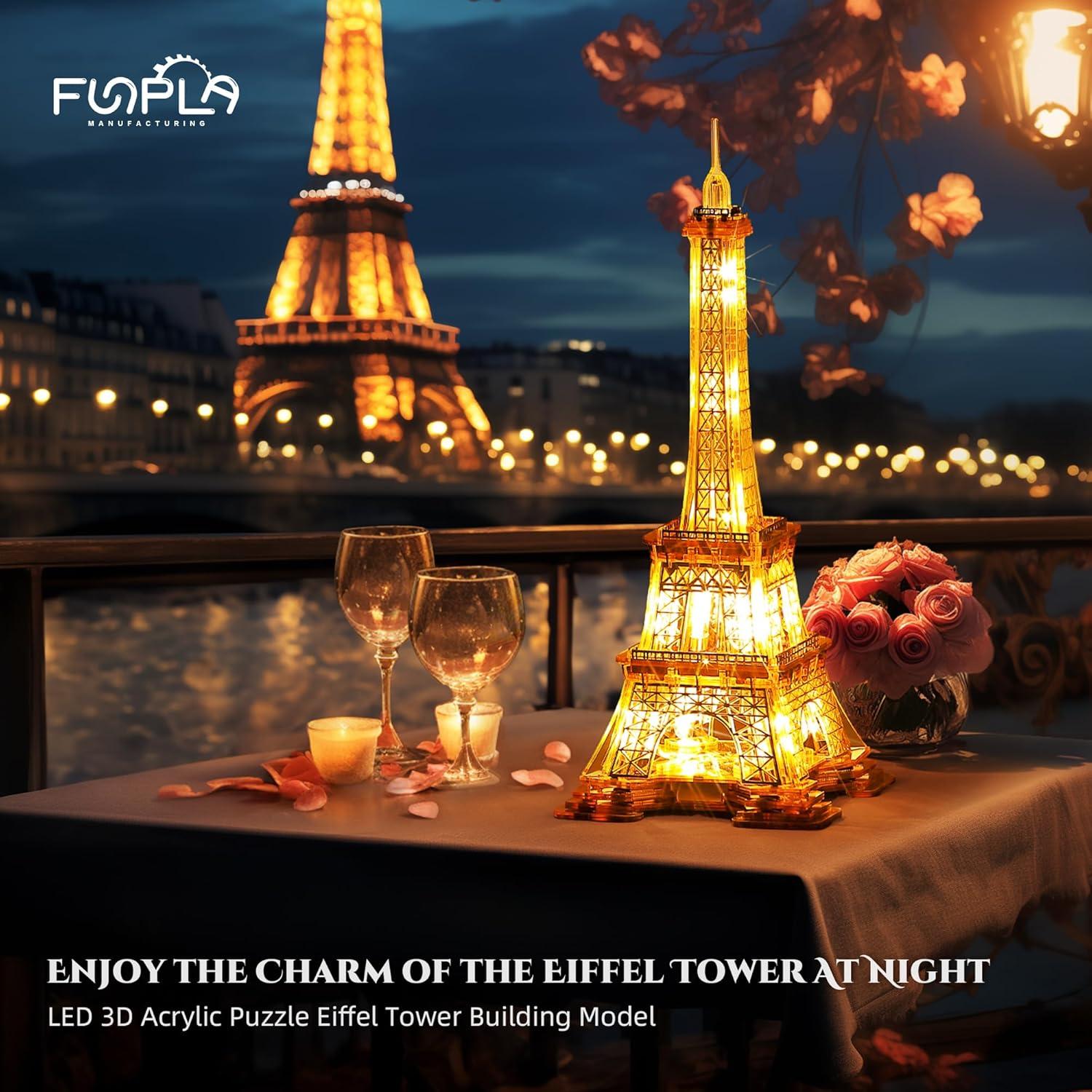 Rompecabezas 3D LED Torre Eiffel FUNPOLA - Lámpara Decorativa