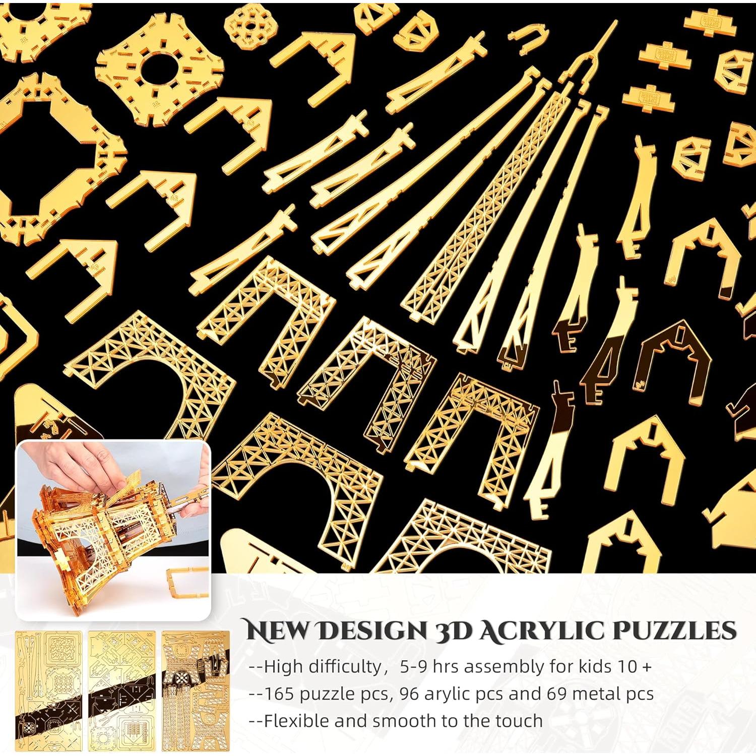 Rompecabezas 3D LED Torre Eiffel FUNPOLA - Lámpara Decorativa