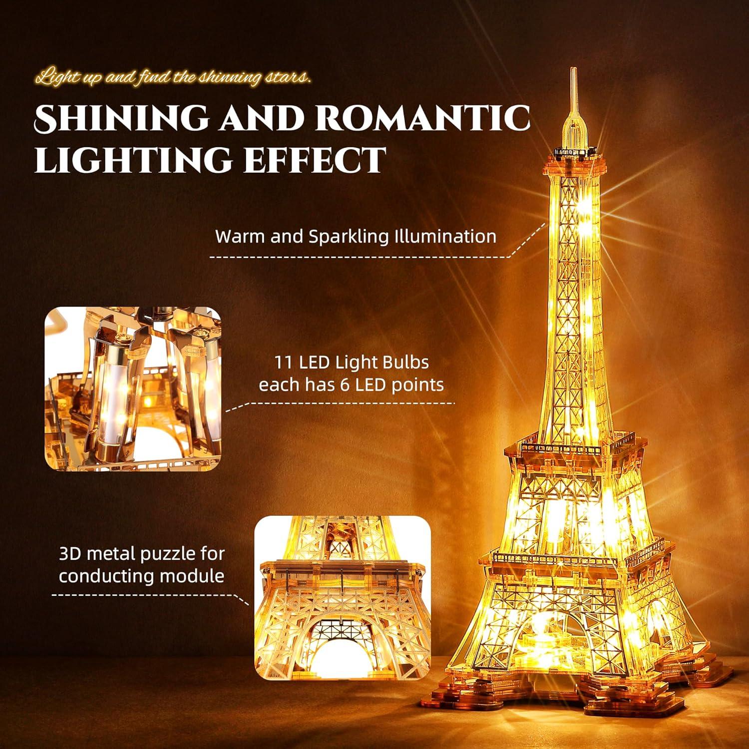 Rompecabezas 3D LED Torre Eiffel FUNPOLA - Lámpara Decorativa