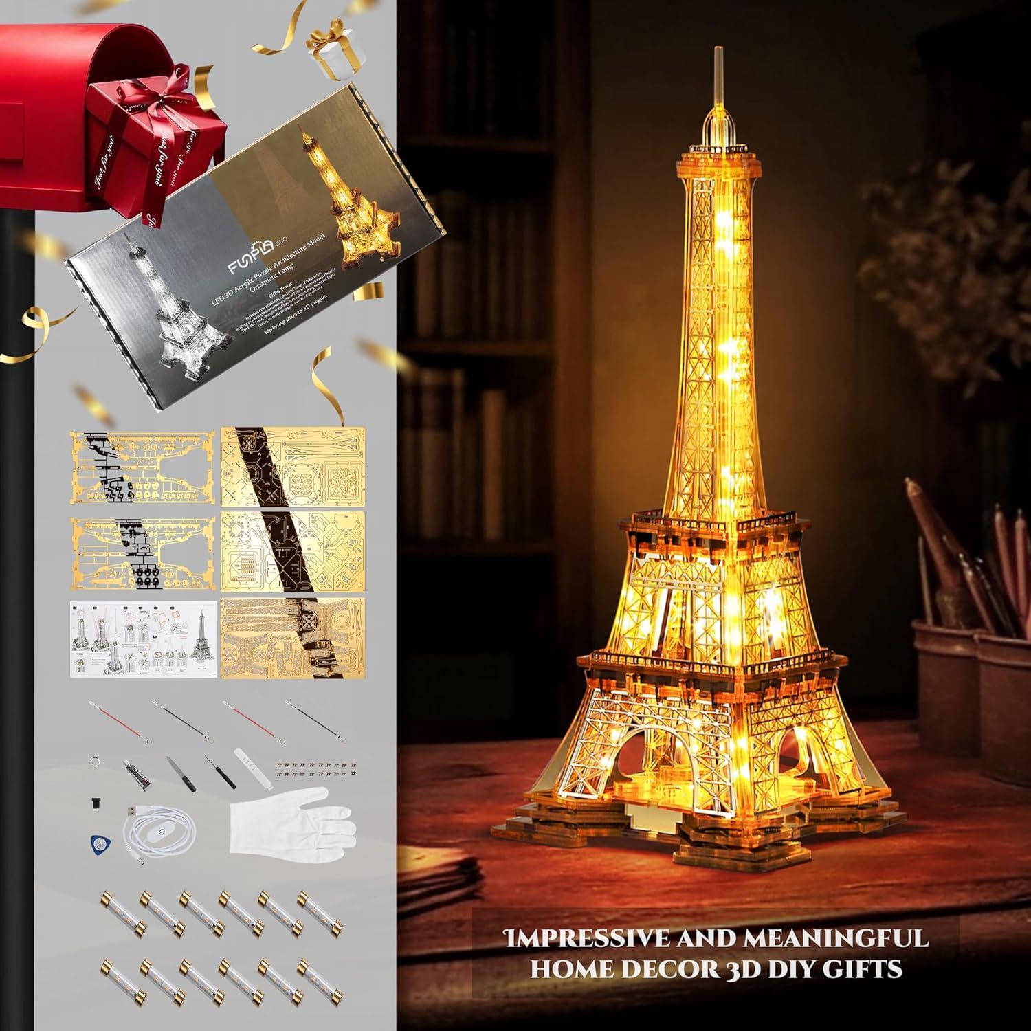 Rompecabezas 3D LED Torre Eiffel FUNPOLA - Lámpara Decorativa