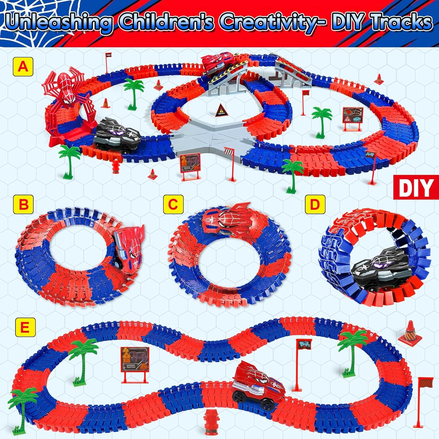 Pista de Autos de Carreras M SANMERSEN 212 Piezas 3+ Años