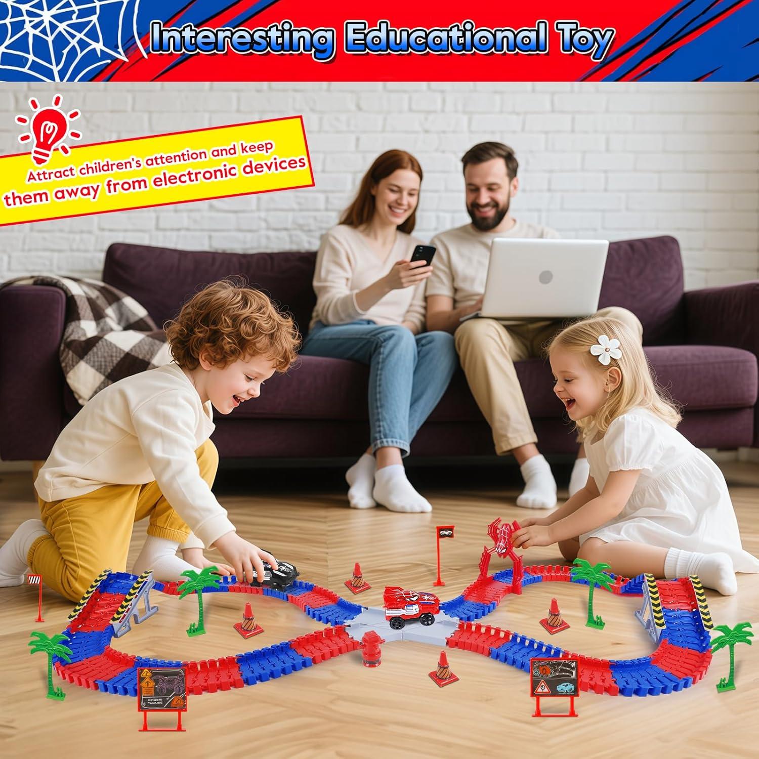 Pista de Autos de Carreras M SANMERSEN 212 Piezas 3+ Años