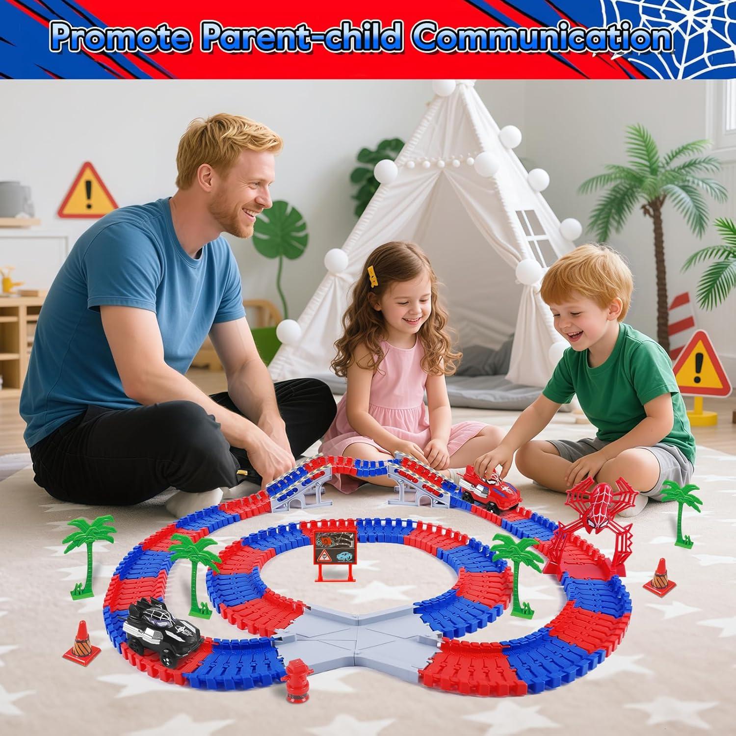 Pista de Autos de Carreras M SANMERSEN 212 Piezas 3+ Años