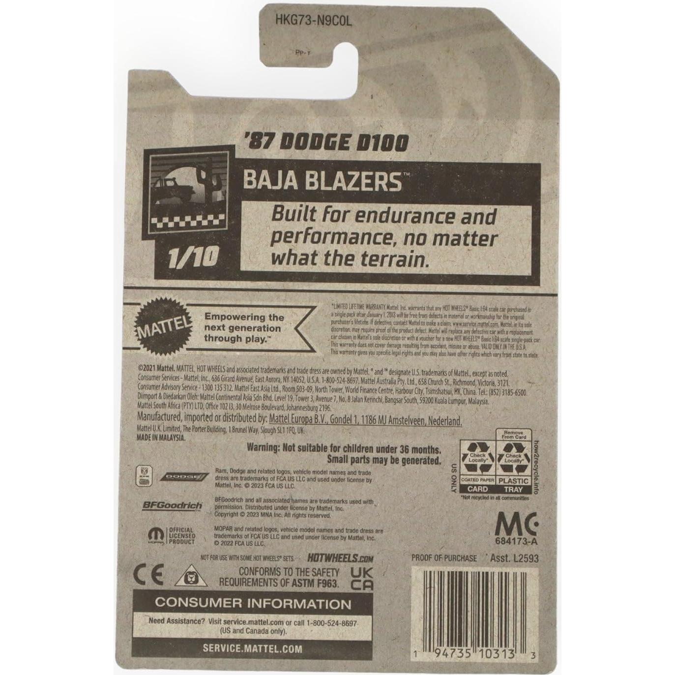 Hot Wheels Dodge D100 '87 Rosa 1:64 Mattel