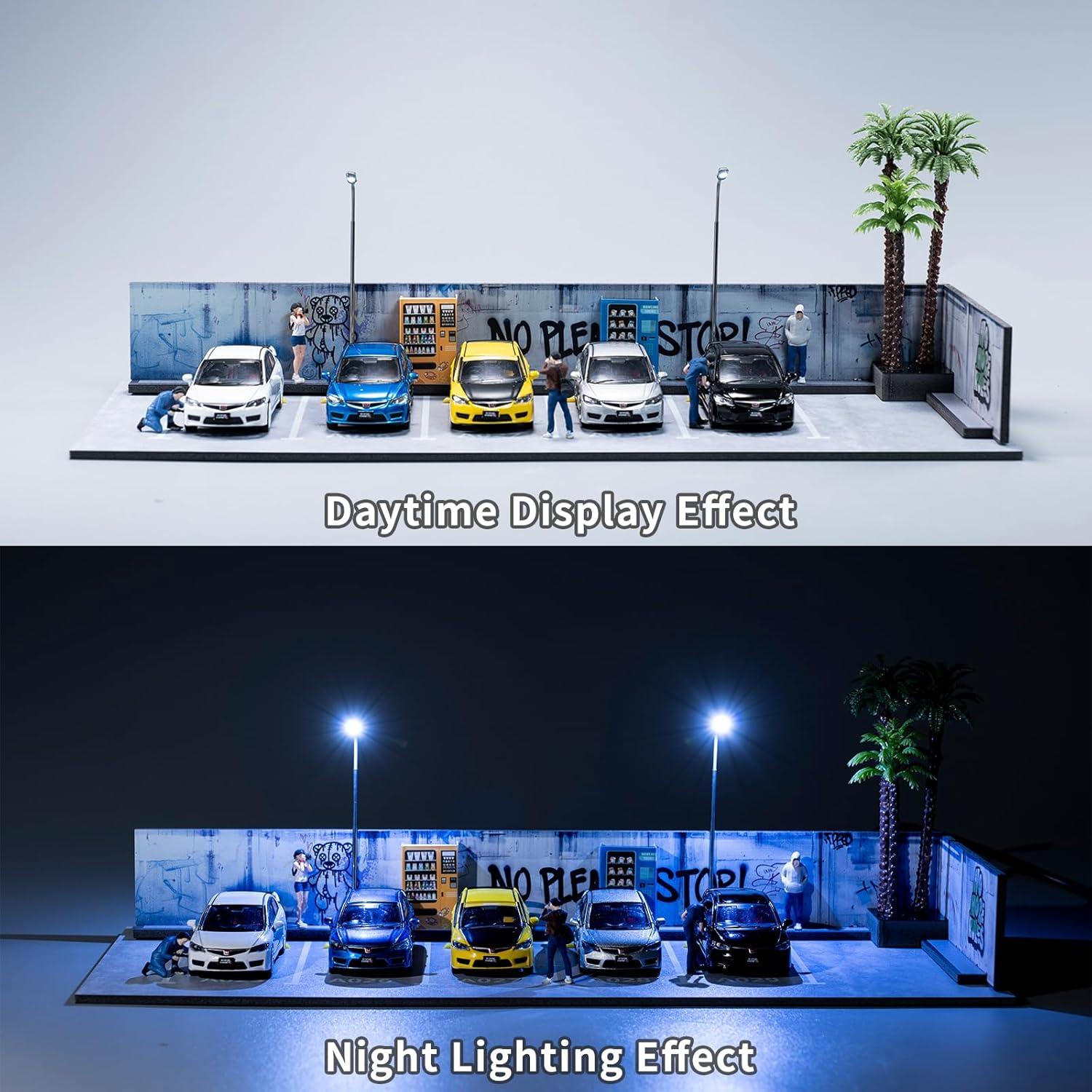 Estante para Hot Wheels con luces LED - 5 espacios 1/64