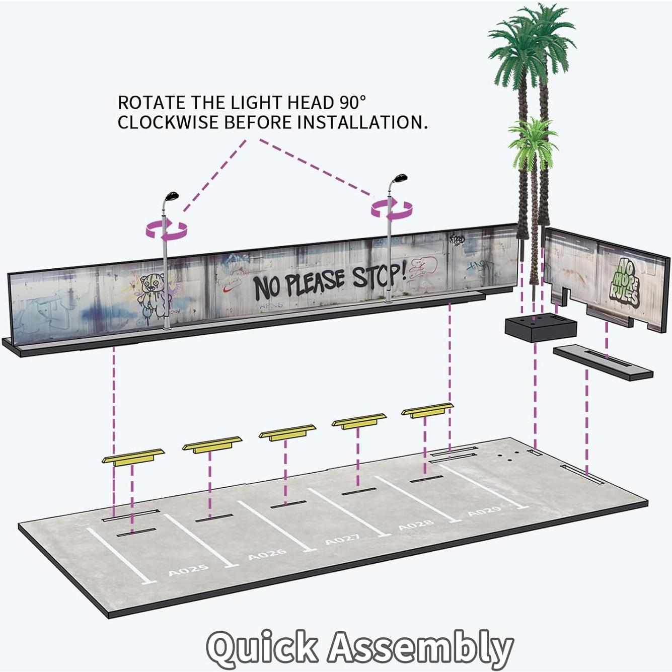 Estante para Hot Wheels con luces LED - 5 espacios 1/64