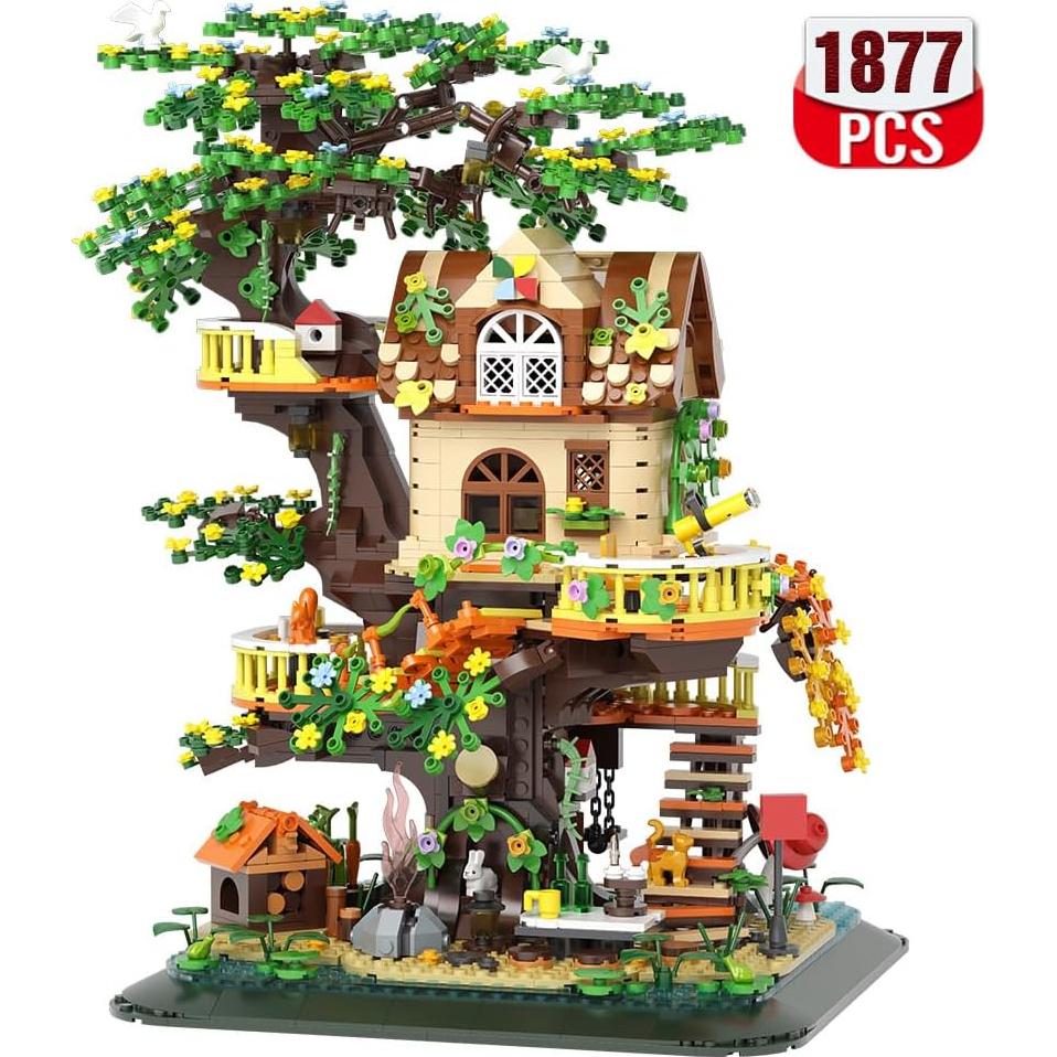 Conjunto de Bloques de Construcción Casa de Árbol LED 1877pcs