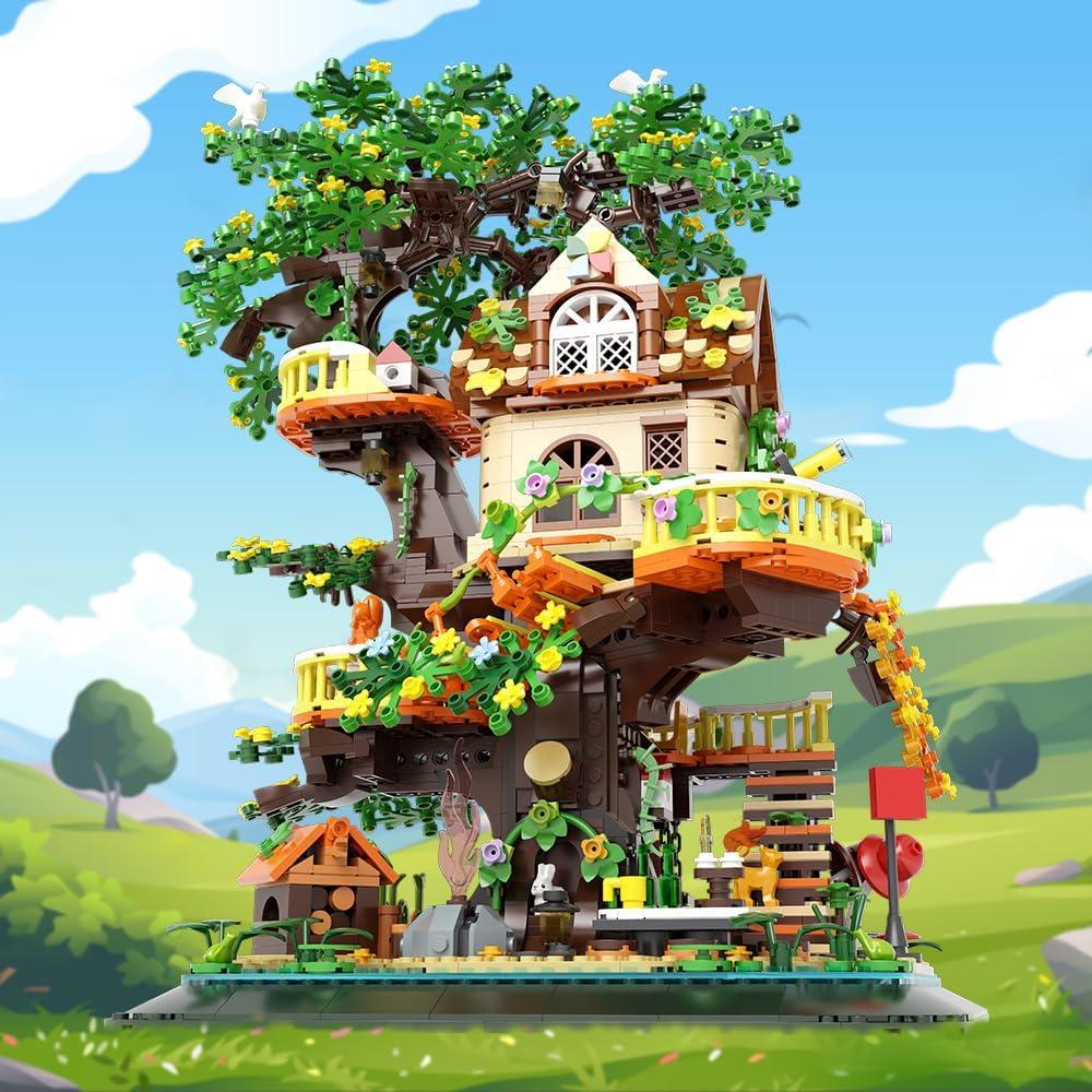 Conjunto de Bloques de Construcción Casa de Árbol LED 1877pcs