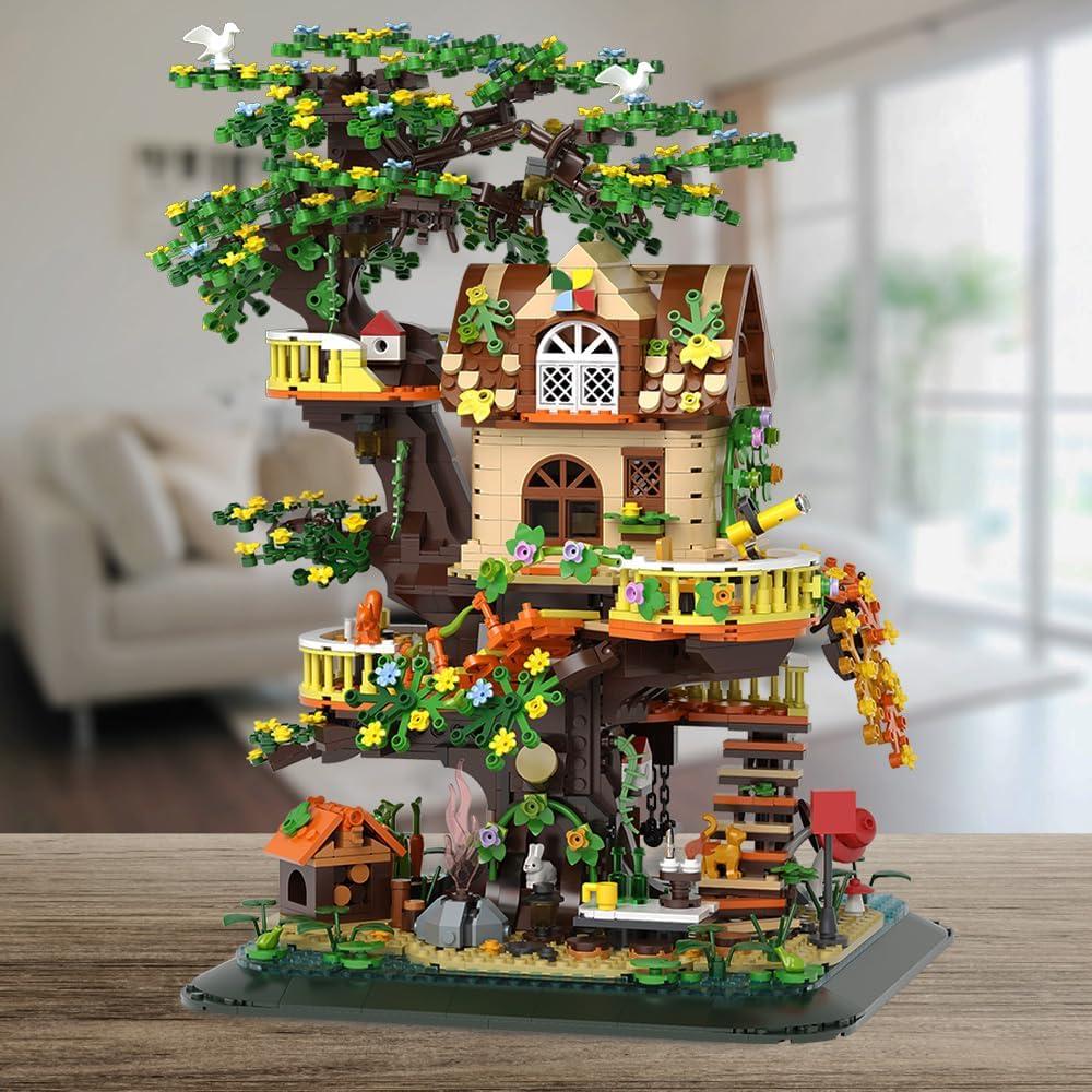 Conjunto de Bloques de Construcción Casa de Árbol LED 1877pcs
