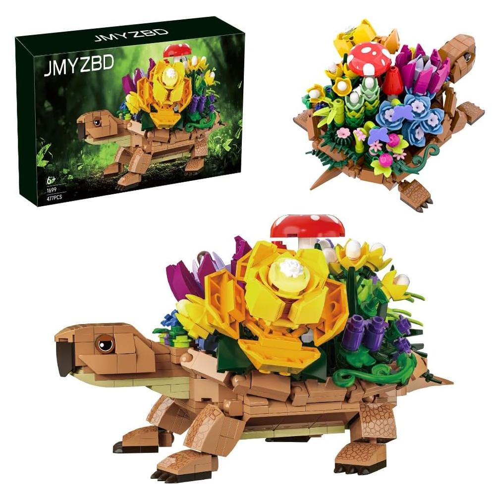 Juego de Construcción Maceta Tortuga JMYZBD 477 Piezas 18.3x16.3cm