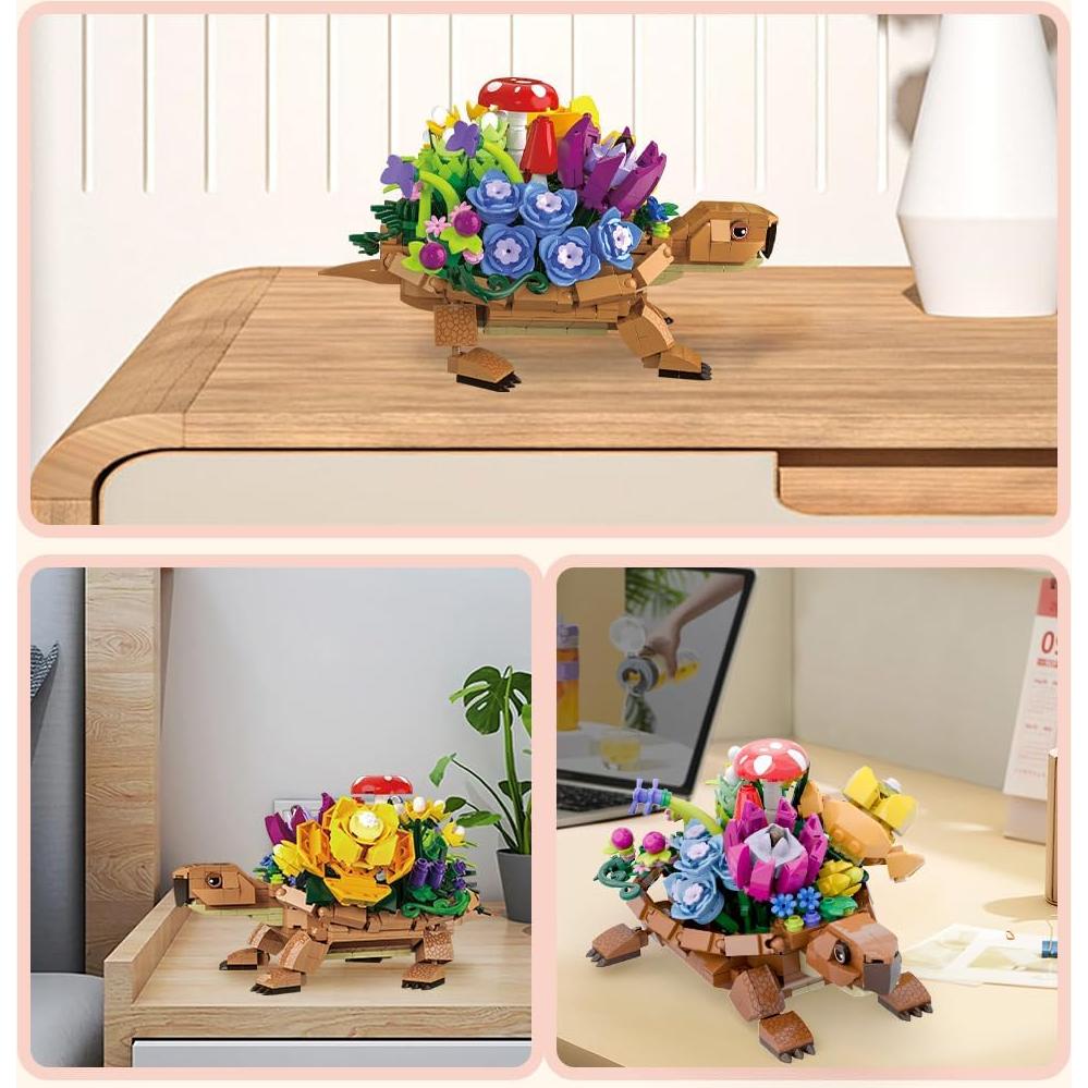 Juego de Construcción Maceta Tortuga JMYZBD 477 Piezas 18.3x16.3cm