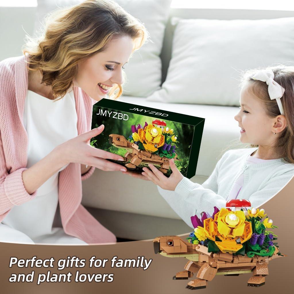 Juego de Construcción Maceta Tortuga JMYZBD 477 Piezas 18.3x16.3cm