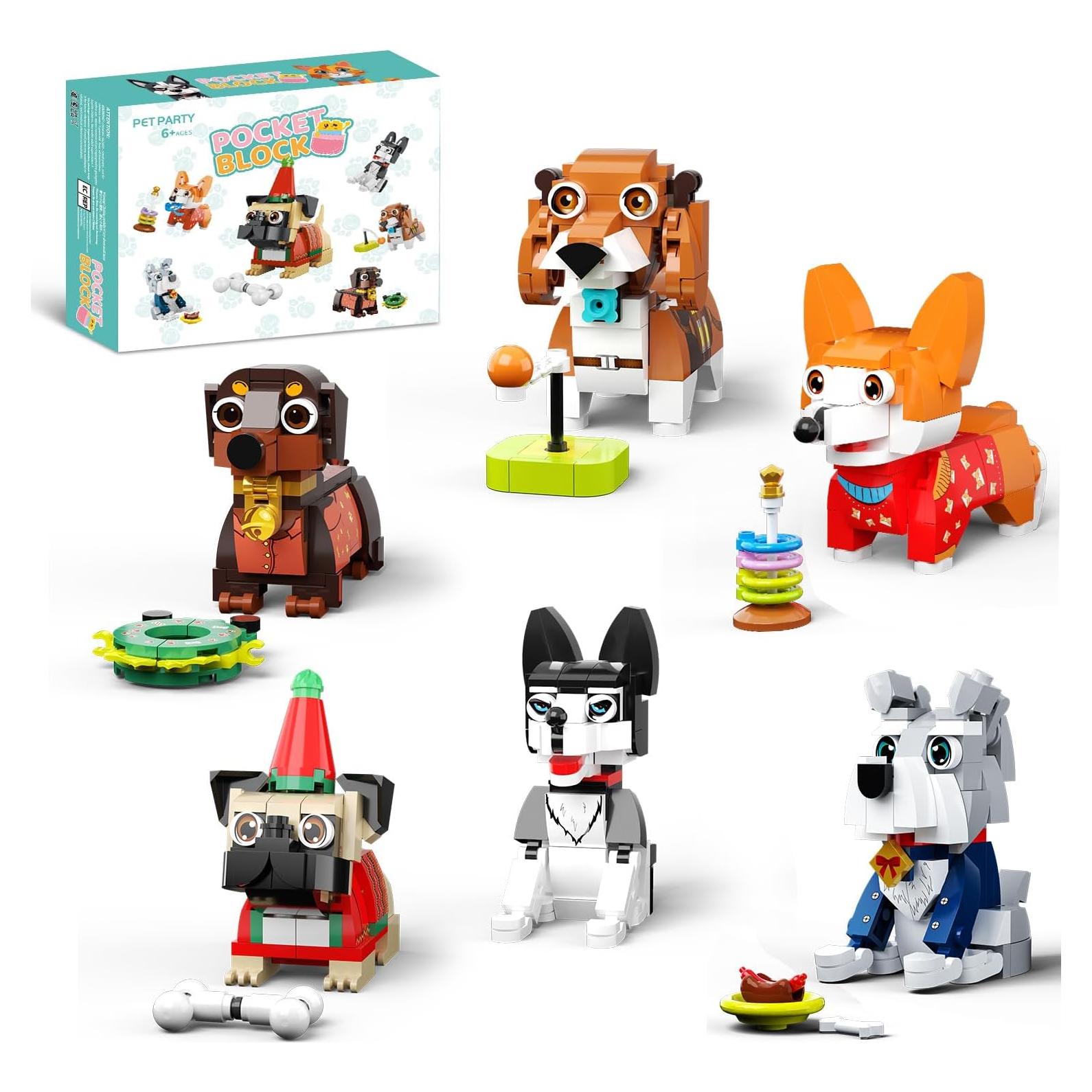 Set de Construcción Mini Perros QLT - 754 Piezas, 6 Razas