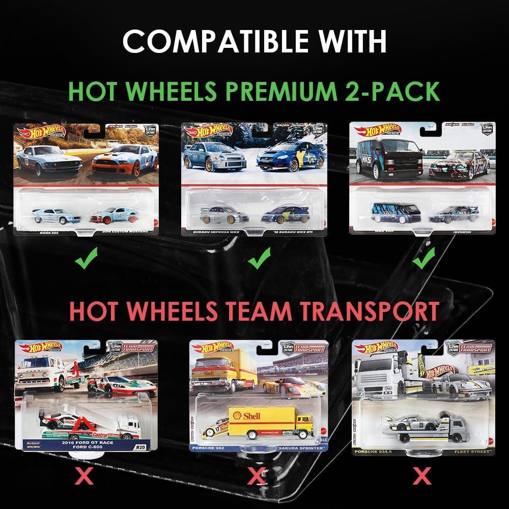 Paquete de 10 Protectores Transparentes Baskiss para Hot Wheels Premium 2-Pack