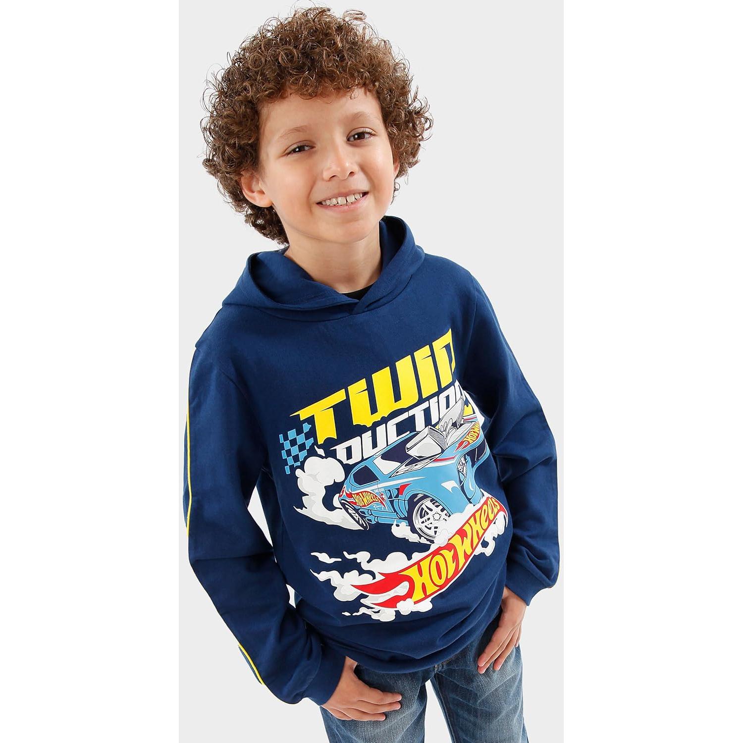 Sudadera Hot Wheels para Niños 100% Algodón Azul - hwhd1994