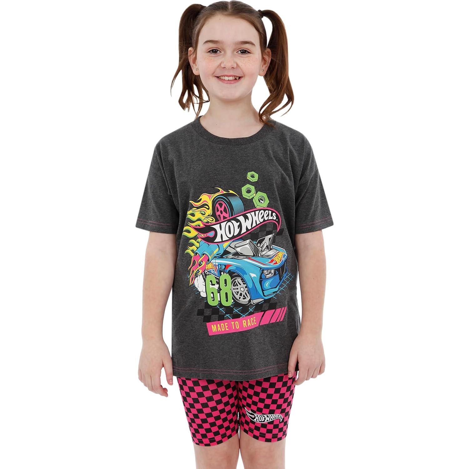 Conjunto camiseta y pantalones cortos Hot Wheels para niñas 8 años