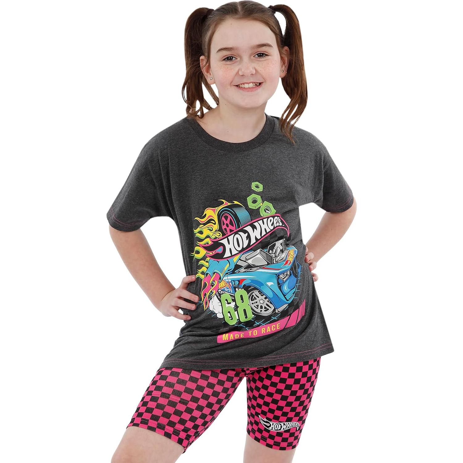 Conjunto camiseta y pantalones cortos Hot Wheels para niñas 8 años