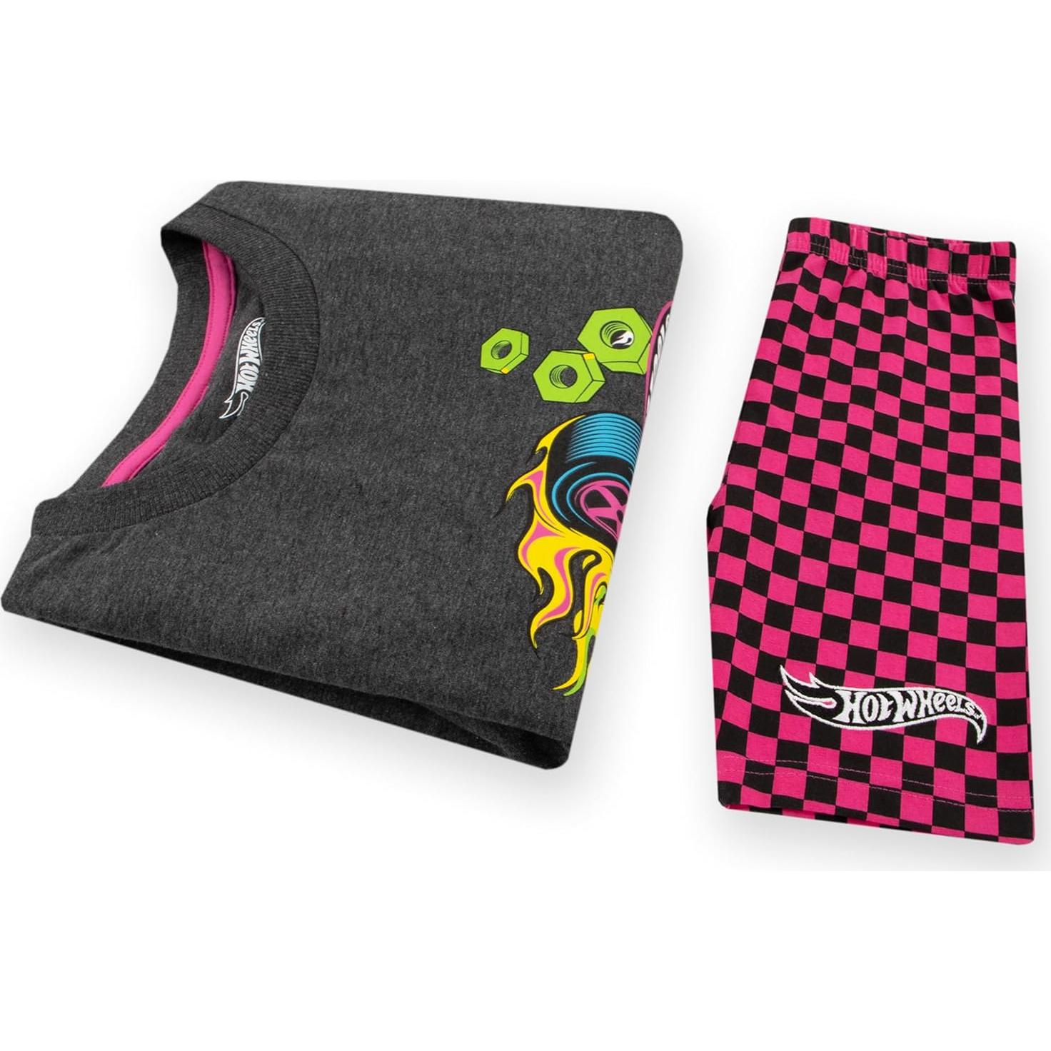 Conjunto camiseta y pantalones cortos Hot Wheels para niñas 8 años