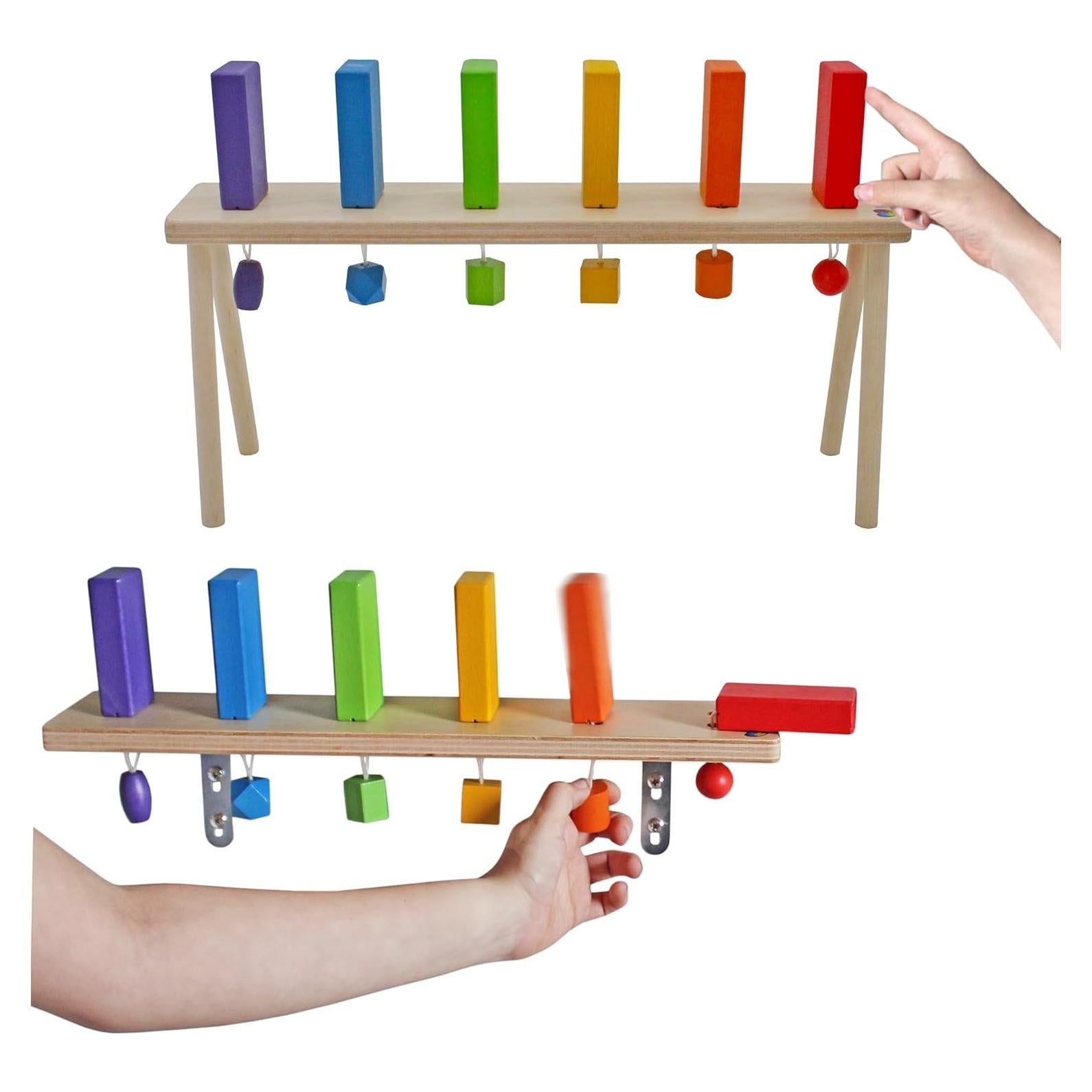 Soporte de Dominó de Madera MEAVIA con Bloques Coloridos