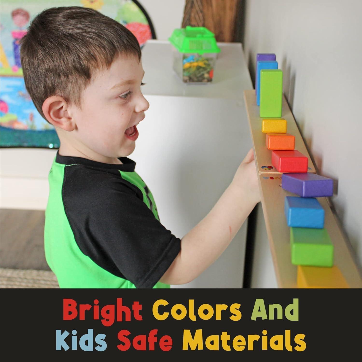 Soporte de Dominó de Madera MEAVIA con Bloques Coloridos