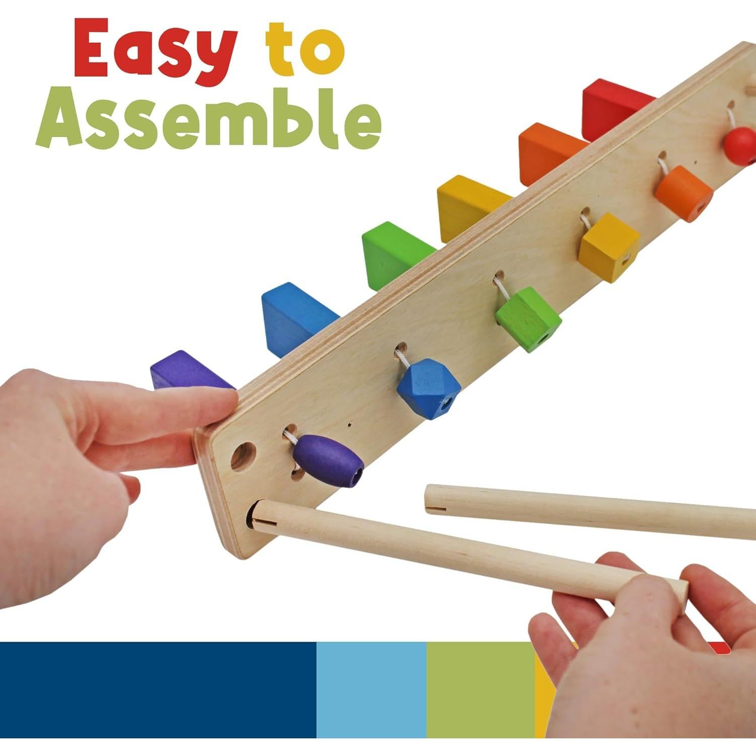 Soporte de Dominó de Madera MEAVIA con Bloques Coloridos