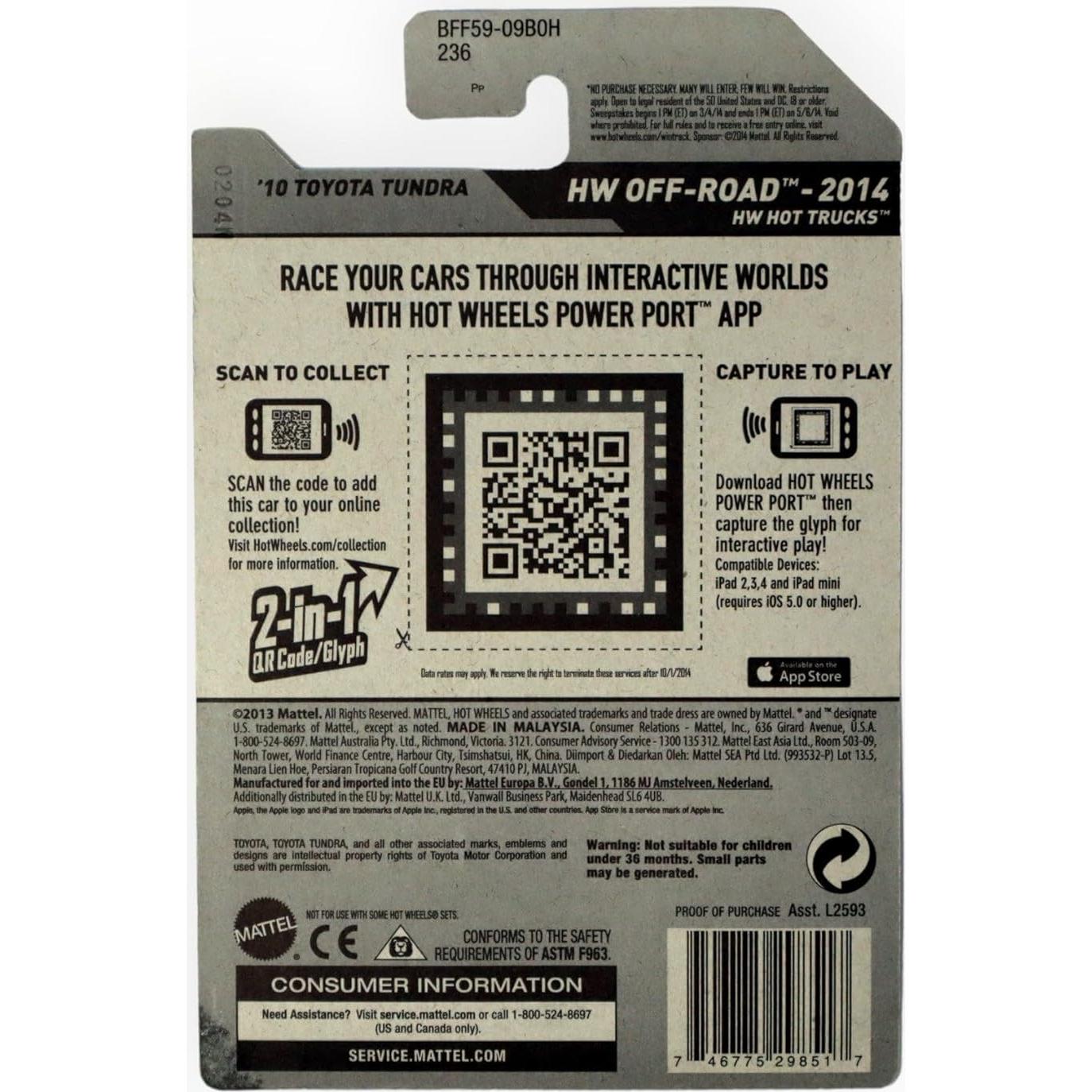 Hot Wheels 2014 Toyota Tundra 1:64 Metal Coleccionable