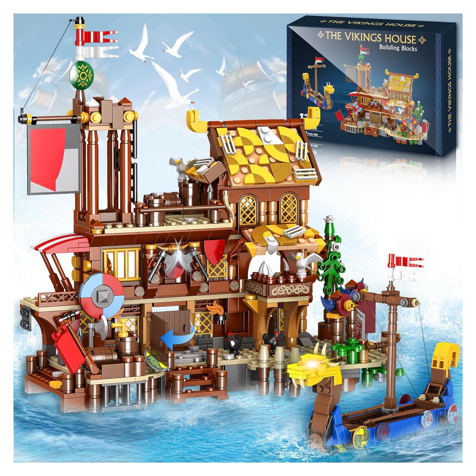 Set de Construcción Barco Pirata Vikingo 1039 Piezas