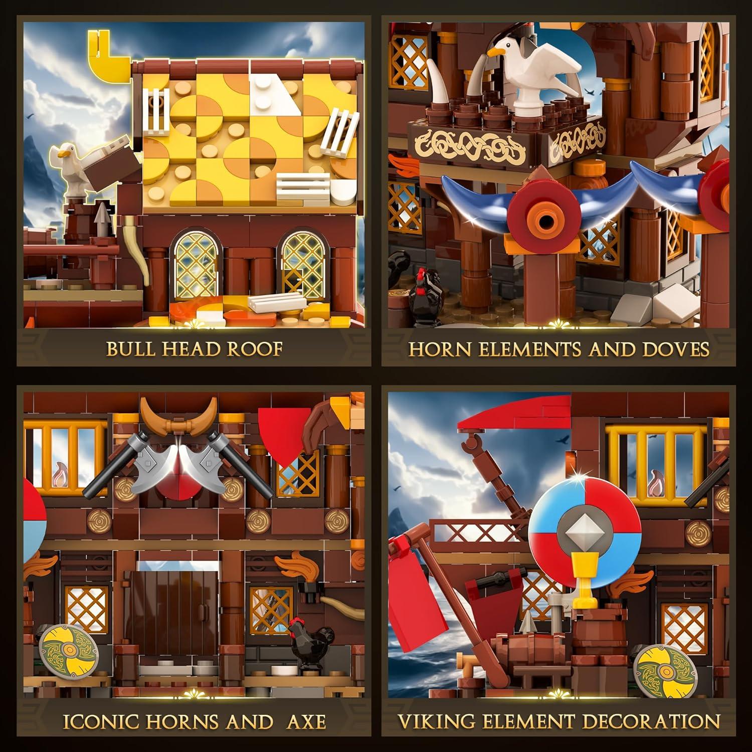 Set de Construcción Barco Pirata Vikingo 1039 Piezas