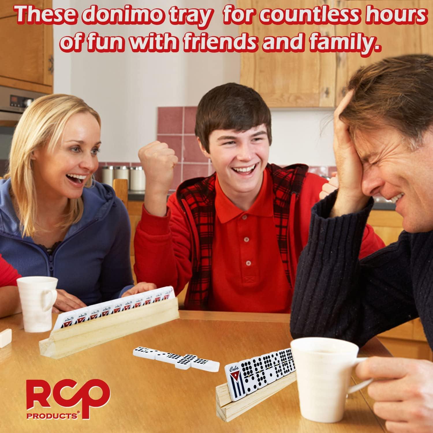 Juego de bandejas de dominó de madera RCP - Set de 4