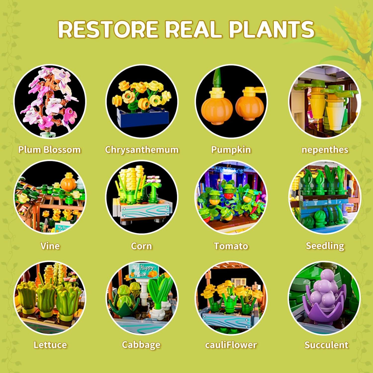 Set de Bloques de Construcción Invernadero FUNWHOLE 1428 Pcs