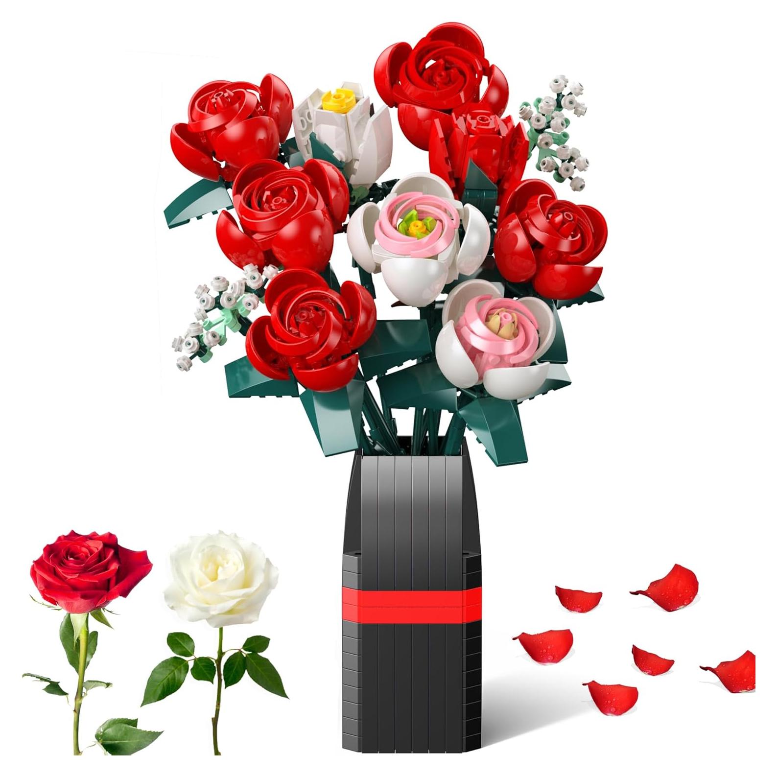 Set de Construcción Ramo de Rosas MONOFUN 841 Piezas DIY